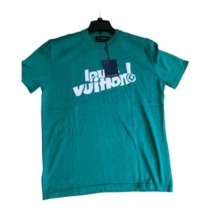 Louis Vuitton Turquoise Tee with White Logo